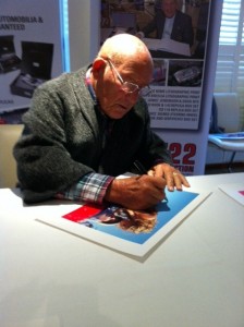Stirling Moss signing Neill Watson print