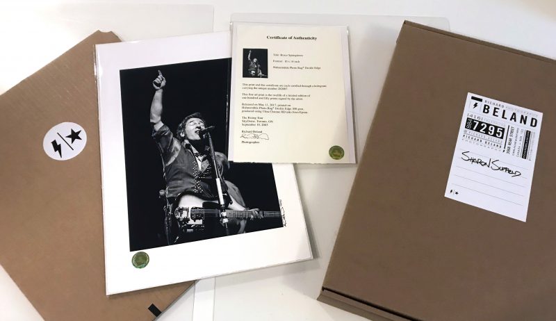 ©Richard Beland Bruce Springsteen on Photo Rag Deckle Edge with Certificate of Authenticity