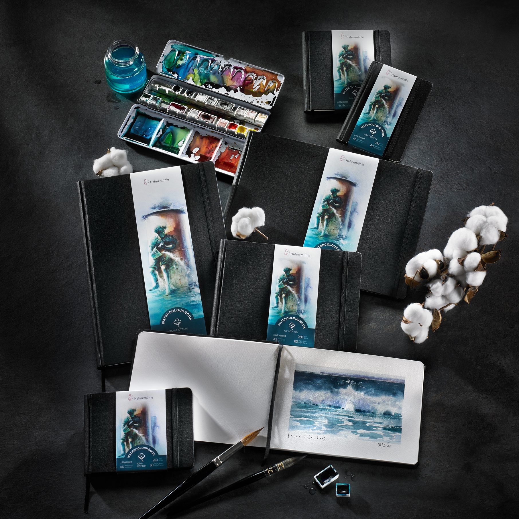 Watercolour Books 100 % Cotton