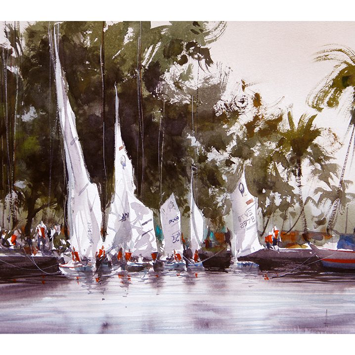 Ari de Goes paints on Hahnemühle artist paper