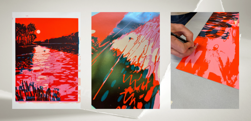 Christoph Niemann, Schlachtensee Screenprint on Hahnemühle 1584 Silkscreen Schlachtensee, edition of 55 on Hahnemühle 1584 paper, printed by Handsiebdruckerei Berlin