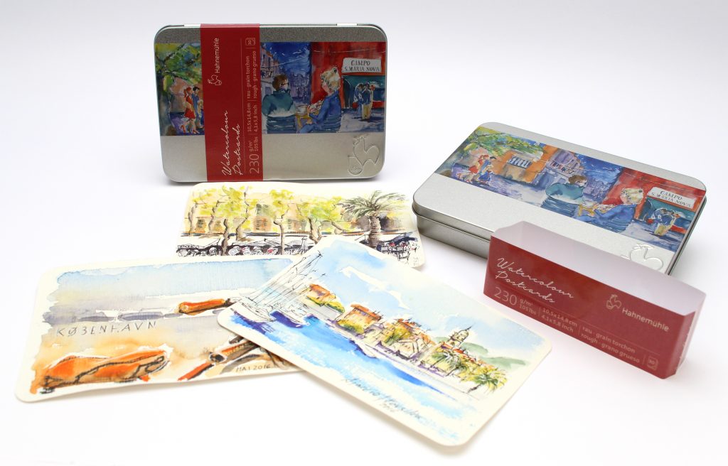 Hahnemühle Cartes postales Aquarelle boîte métal