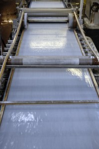Langsiepmaschine Papierproduktion -  Fourdrinier paper machine