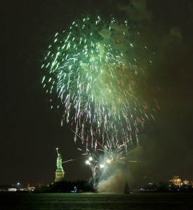 Fireworks at the Statue of Liberty from the Esplanade, by Jay Fine