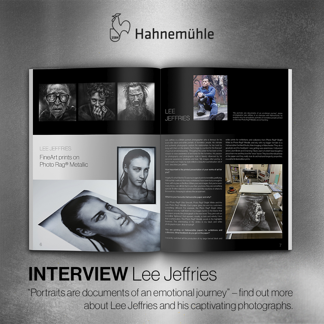 Feed Post - Lee Jeffries Photo Rag Metallic Drucke - Hahnemühle Magazin photokina Edition 2020
