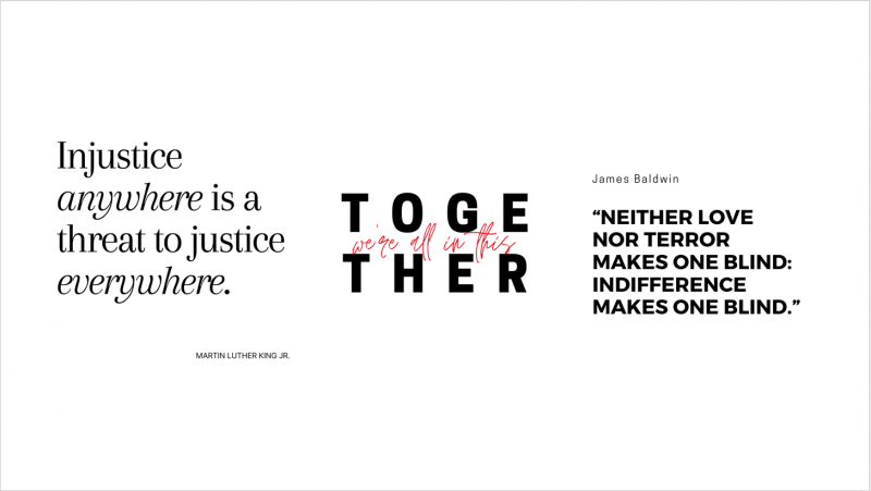 Zitate Martin Luther King Jr., James Baldwin, We’re all in this together.enannt Zitate - We're all in this together.