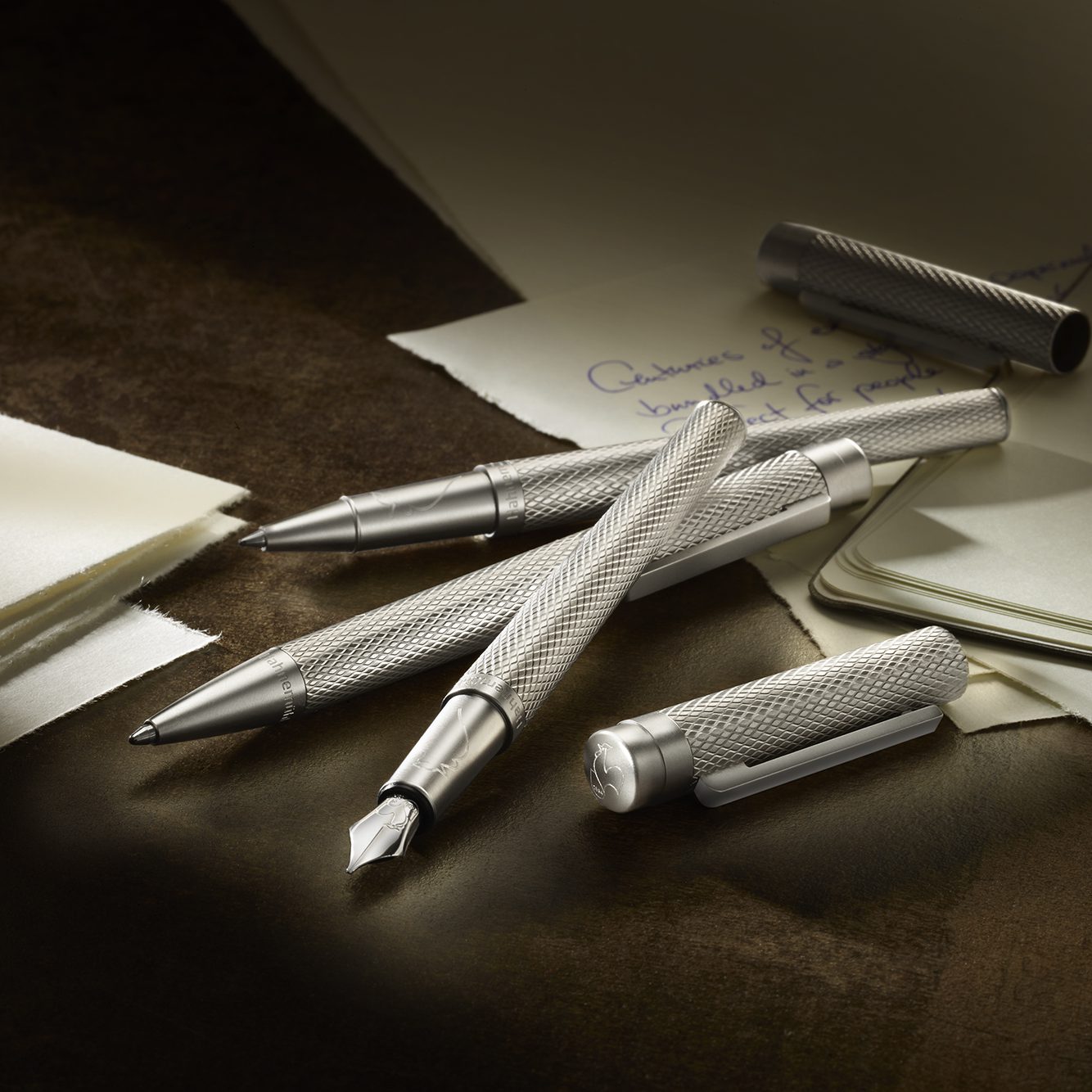 Hahnemühle First Edition: Füllfederhalter mit 18kt Goldmine rhodiniert, Rollerball, Kugelschreiber