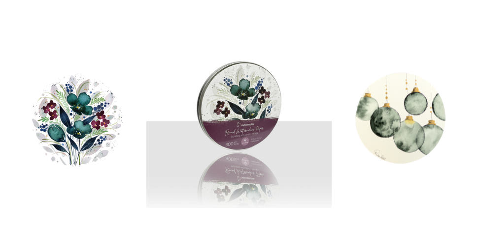 Rundes Aquarellpapier in einer Box von Hahnemühle