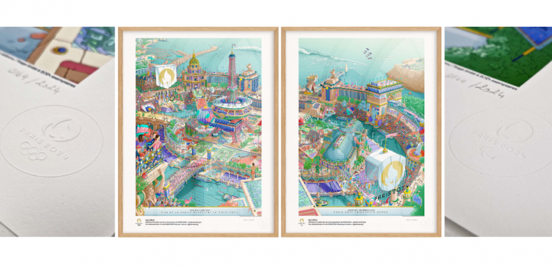 Olympia Paris 2024 Premium Poster auf Hahnemühle Hemp gedruckt Offizielle Olympia Paris 2024 Premium Poster als limitierte Editionen von 2024 Stück auf Hahnemühle Hemp gedruckt