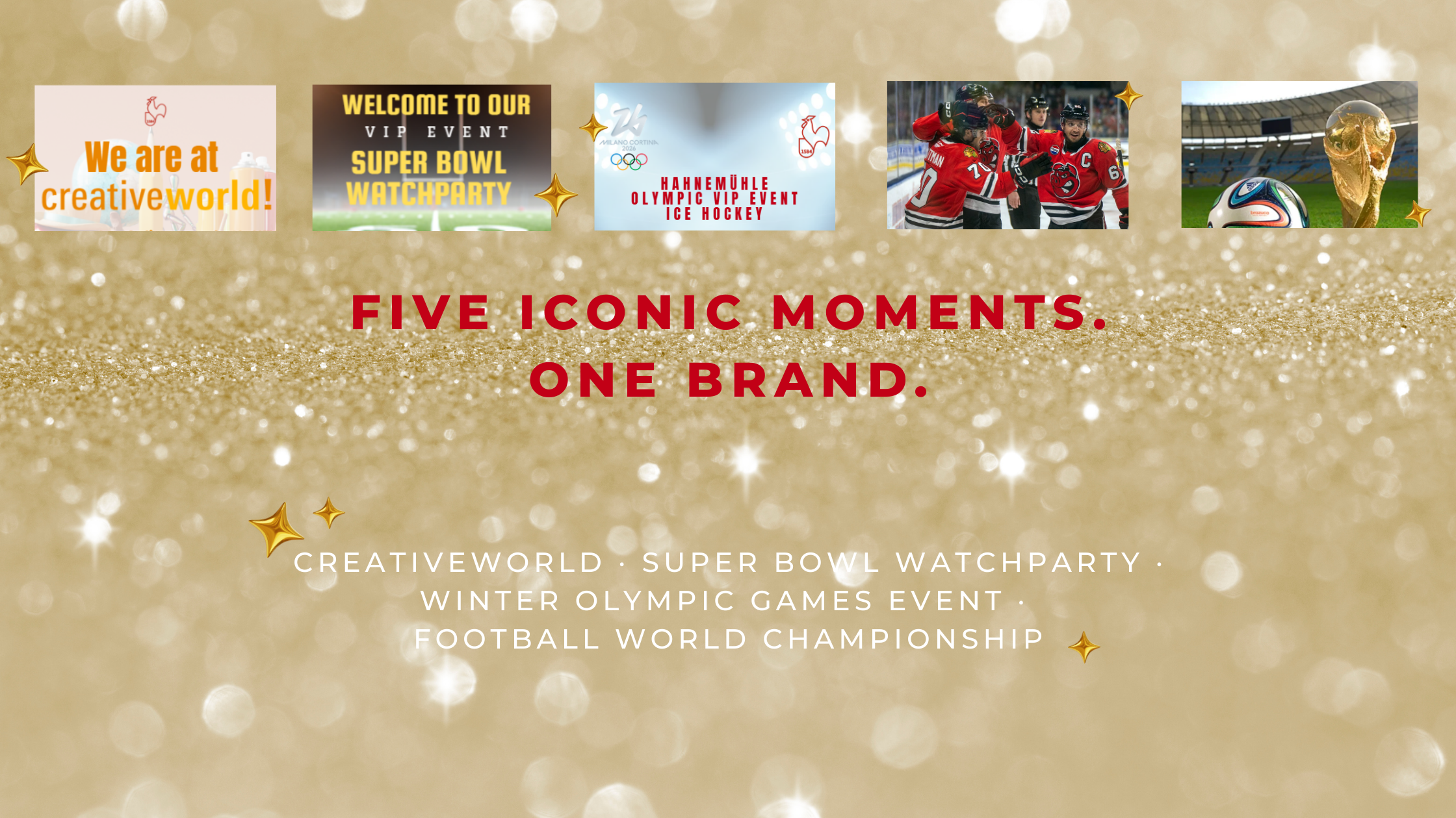 Hahnemühle feiert Kreativität und Sportereignisse wie Creativeworld, Super Bowl, Olympische Winterspiele, Centennial Games, Fußball Weltmeisterschaft